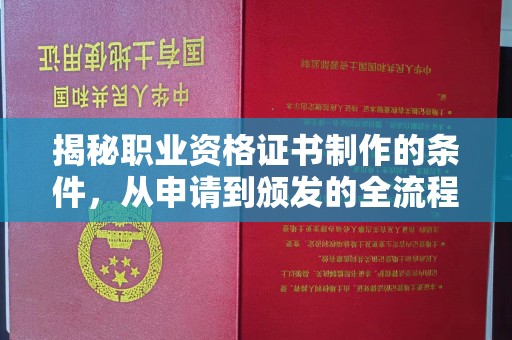 呼兰揭秘职业资格证书制作的条件，从申请到颁发的全流程解析